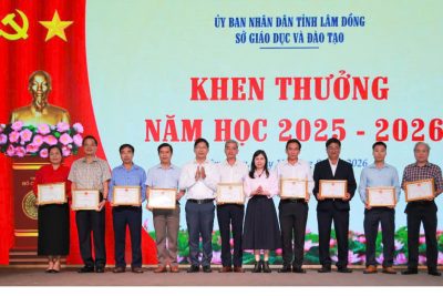 THPT NGUYỄN DU – ĐẮK SẮK VINH DỰ ĐƯỢC SỞ GD&ĐT LÂM ĐỒNG KHEN THƯỞNG